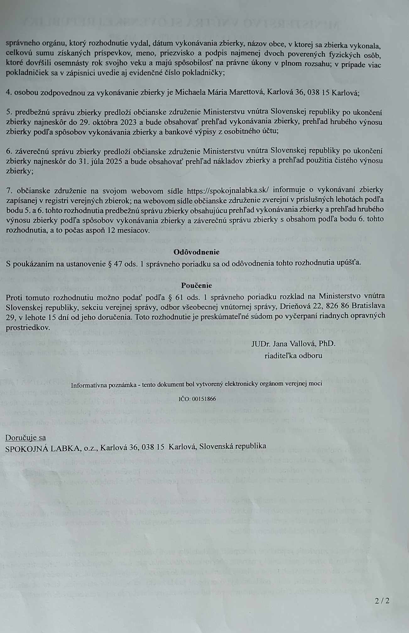 Verejná zbierka 2022 - 2