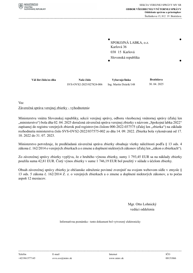 Verejná zbierka 2022