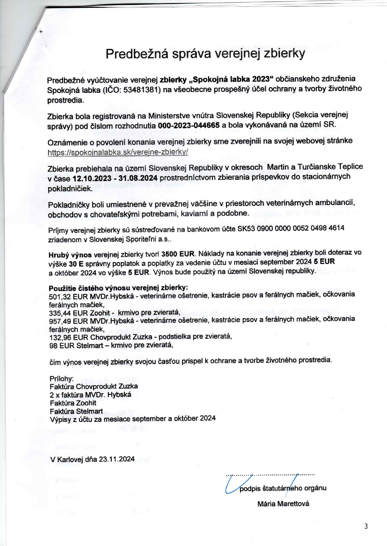 Zápisnica z pokladničiek 2023 - 3